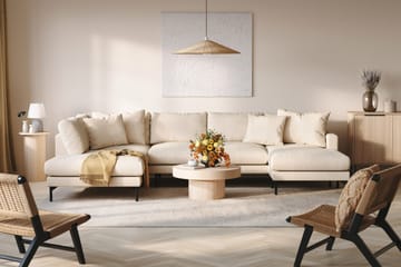 Menard 4-seters Venstrevendt Stor U-formet Dyp Large Sofa med Divan og Sjeselong i Manchester - Beige - Møbler - Sofaer - U-sofa