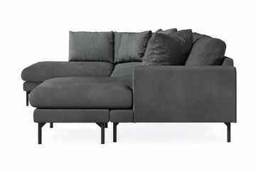 Menard 4-seters Venstrevendt Stor U-formet Dyp Sofa med Divan og Sjeselong i Manchester - Grå - Møbler - Sofaer - U-sofa