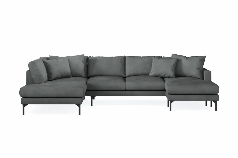 Menard 4-seters Venstrevendt Stor U-formet Dyp Sofa med Divan og Sjeselong i Manchester, Grå