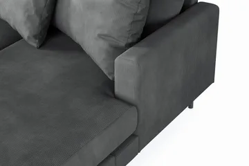 Menard 4-seters Venstrevendt Stor U-formet Dyp Sofa med Divan og Sjeselong i Manchester - Grå - Møbler - Sofaer - U-sofa