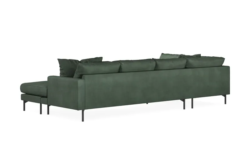 Menard 4-seters Venstrevendt Stor U-formet Dyp Sofa med Divan og Sjeselong i Manchester - Grønn - Møbler - Sofaer - U-sofa