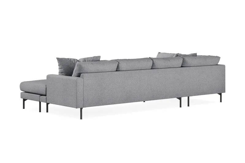 Menard 4-seters Venstrevendt U-formet Sofa med Divan og Sjeselong i Stoff - Grå - Møbler - Sofaer - U-sofa