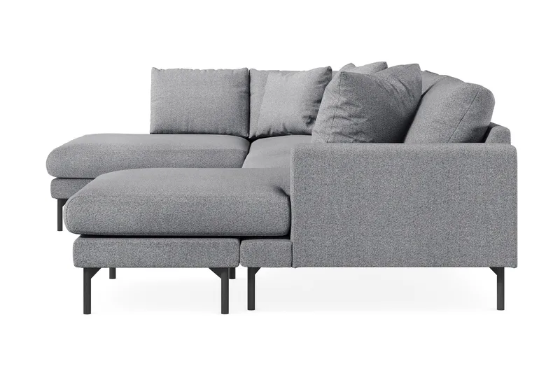 Menard 4-seters Venstrevendt U-formet Sofa med Divan og Sjeselong i Stoff - Grå - Møbler - Sofaer - U-sofa