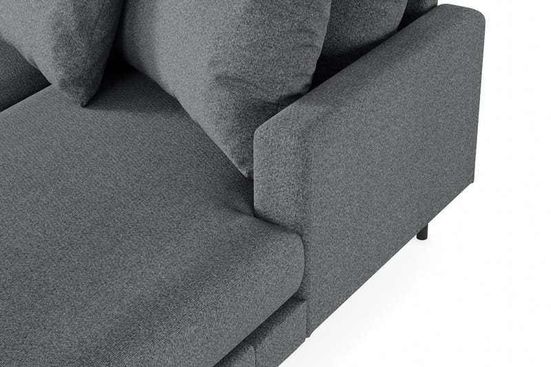 Menard 4-seters Venstrevendt Stor U-formet Dyp Sofa med Divan og Sjeselong i Stoff - Mørk grå - Møbler - Sofaer - U-sofa