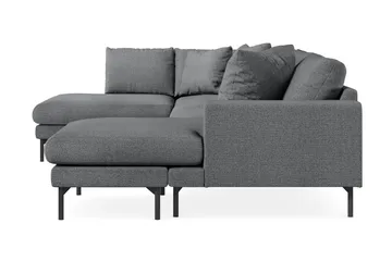 Menard 4-seters Venstrevendt Stor U-formet Dyp Sofa med Divan og Sjeselong i Stoff - Mørk grå - Møbler - Sofaer - U-sofa