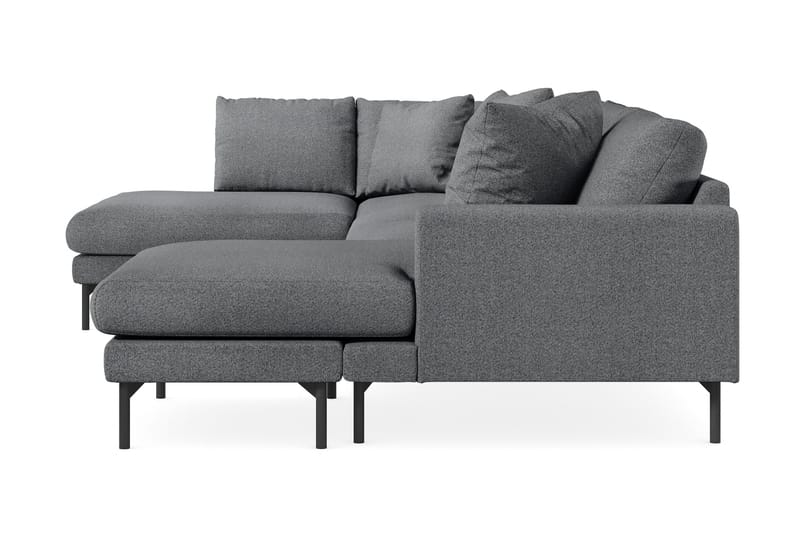 Menard 4-seters Venstrevendt Stor U-formet Dyp Sofa med Divan og Sjeselong i Stoff - Mørk grå - Møbler - Sofaer - U-sofa