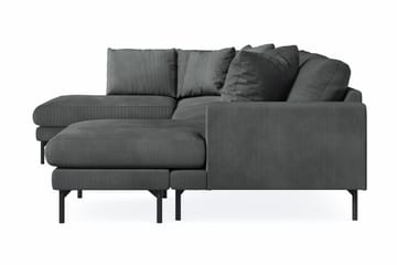 Menard 4-seters Venstrevendt U-formet Sofa med Divan og Sjeselong i Manchester - Grå - Møbler - Sofaer - U-sofa