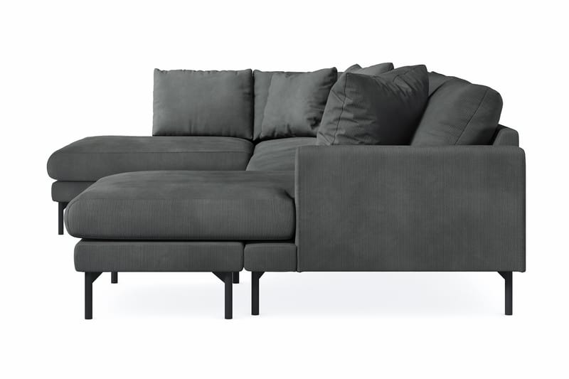 Menard 4-seters Venstrevendt U-formet Sofa med Divan og Sjeselong i Manchester - Grå - Møbler - Sofaer - U-sofa