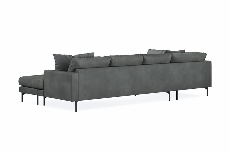 Menard 4-seters Venstrevendt U-formet Sofa med Divan og Sjeselong i Manchester - Grå - Møbler - Sofaer - U-sofa