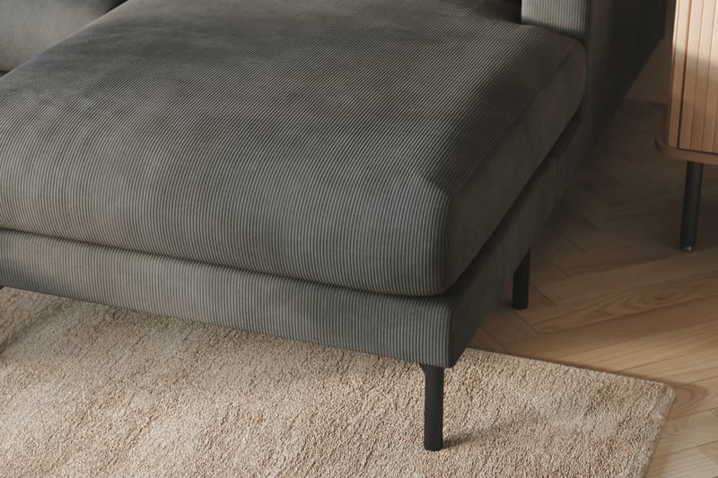 Menard 4-seters Venstrevendt U-formet Sofa med Divan og Sjeselong i Manchester - Grå - Møbler - Sofaer - U-sofa