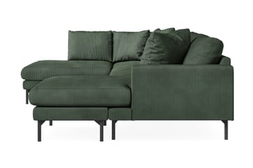 Menard 4-seters Venstrevendt U-formet Sofa med Divan og Sjeselong i Manchester - Grønn - Møbler - Sofaer - U-sofa
