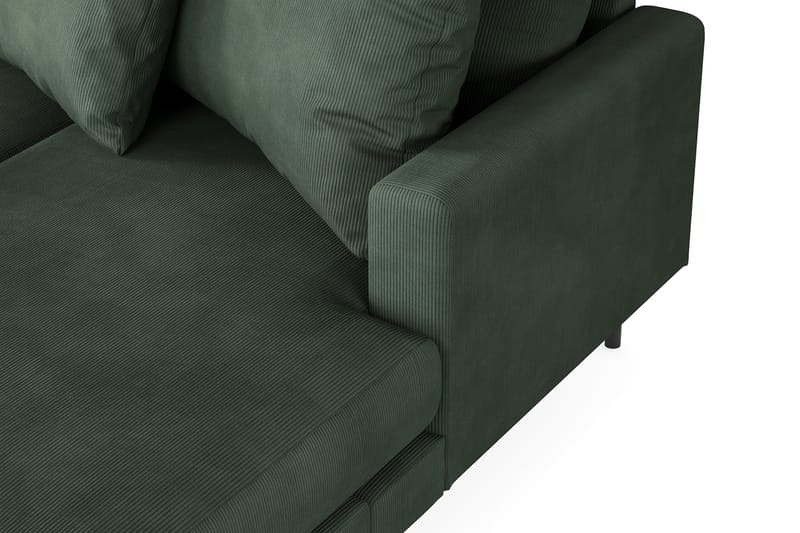 Menard 4-seters Venstrevendt U-formet Sofa med Divan og Sjeselong i Manchester - Grønn - Møbler - Sofaer - U-sofa