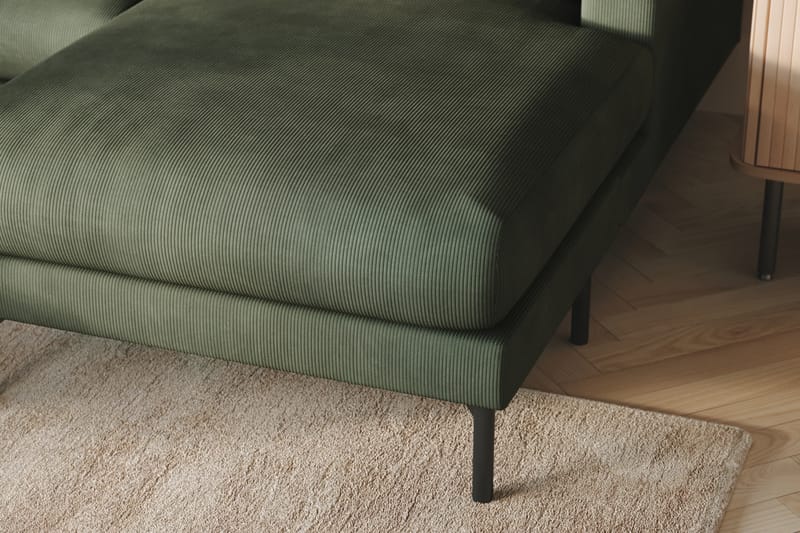 Menard 4-seters Venstrevendt U-formet Sofa med Divan og Sjeselong i Manchester - Grønn - Møbler - Sofaer - U-sofa