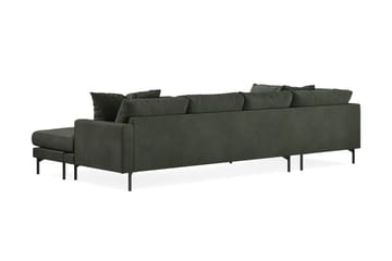 Menard 4-seters Venstrevendt U-formet Sofa med Divan og Sjeselong i Manchester - Mørk grønn - Møbler - Sofaer - U-sofa