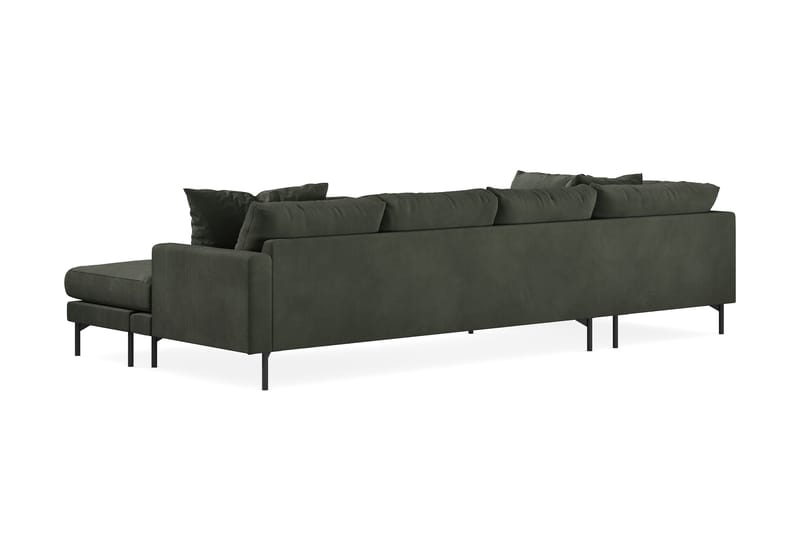 Menard 4-seters Venstrevendt U-formet Sofa med Divan og Sjeselong i Manchester - Mørk grønn - Møbler - Sofaer - U-sofa