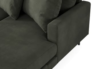 Menard 4-seters Venstrevendt U-formet Sofa med Divan og Sjeselong i Manchester - Mørk grønn - Møbler - Sofaer - U-sofa