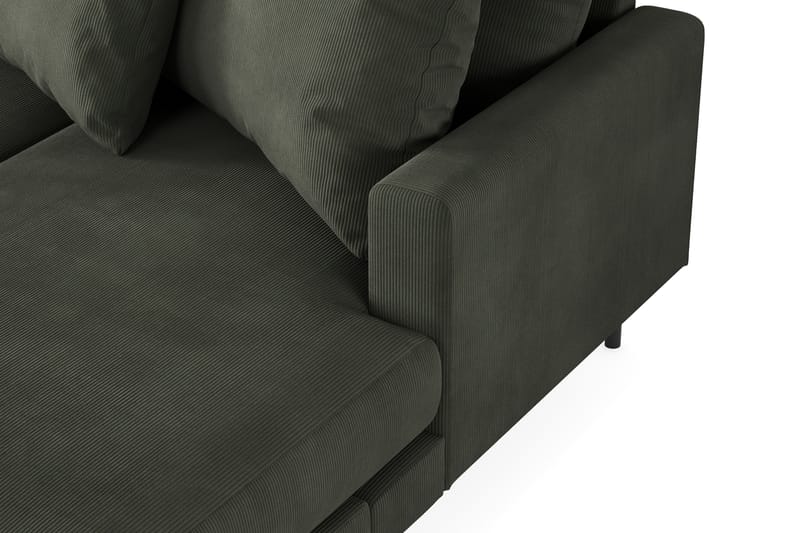 Menard 4-seters Venstrevendt U-formet Sofa med Divan og Sjeselong i Manchester - Mørk grønn - Møbler - Sofaer - U-sofa