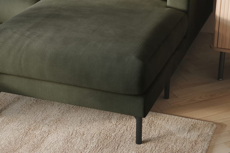 Menard 4-seters Venstrevendt U-formet Sofa med Divan og Sjeselong i Manchester - Mørk grønn - Møbler - Sofaer - U-sofa