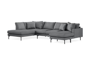 Menard 4-seters Venstrevendt U-formet Sofa med Divan og Sjeselong i Stoff - Mørk grå - Møbler - Sofaer - U-sofa