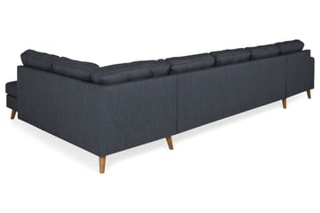 Monroe 6-seters Høyrevendt U-formet Large Sofa med Divan og Sjeselong i Stoff - Blå - Møbler - Sofaer - U-sofa