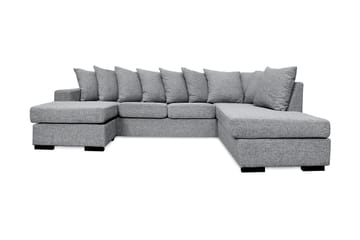 Nebraska U-sofa med Divan Venstre inkl. Konvoluttputer - Lysegrå - Møbler - Sofaer - U-sofa