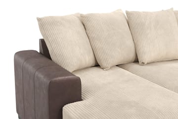 Ocean 4-seters Høyrevendt U-formet Sofa med Divan og Sjeselong i Manchester - Beige - Møbler - Sofaer - U-sofa