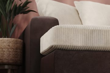 Ocean 4-seters Høyrevendt U-formet Sofa med Divan og Sjeselong i Manchester - Beige - Møbler - Sofaer - U-sofa