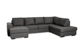 Ocean 4-seters Høyrevendt U-formet Sofa med Divan og Sjeselong i Stoff - Mørk grå - Møbler - Sofaer - U-sofa