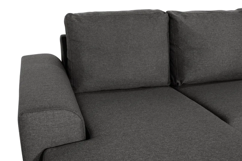 Ocean 4-seters Høyrevendt U-formet Sofa med Divan og Sjeselong i Stoff - Mørk grå - Møbler - Sofaer - U-sofa
