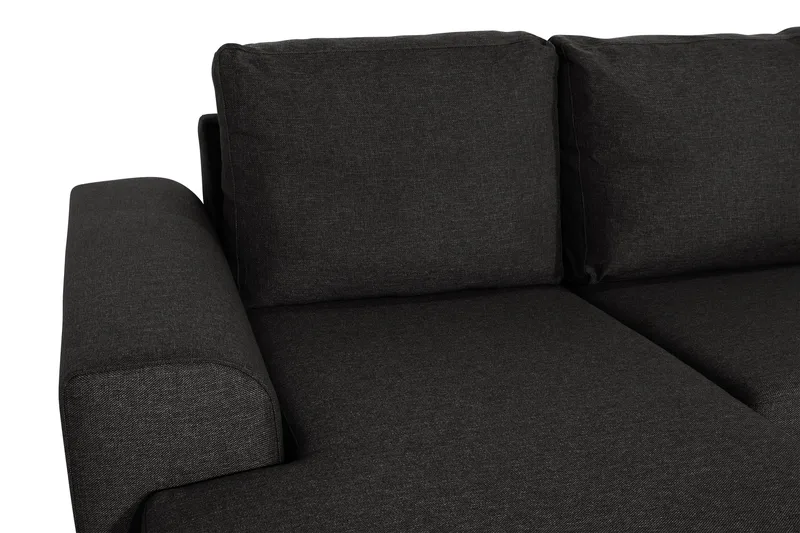 Ocean 4-seters Venstrevendt U-formet Sofa med Divan og Sjeselong i Stoff - Svart - Møbler - Sofaer - U-sofa