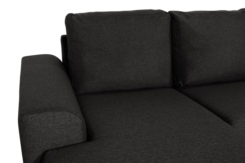 Ocean 4-seters Venstrevendt U-formet Sofa med Divan og Sjeselong i Stoff - Svart - Møbler - Sofaer - U-sofa