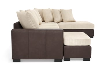 Ocean 5-seters Høyrevendt U-formet Large Sofa med Divan og Sjeselong i Manchester - Beige - Møbler - Sofaer - U-sofa