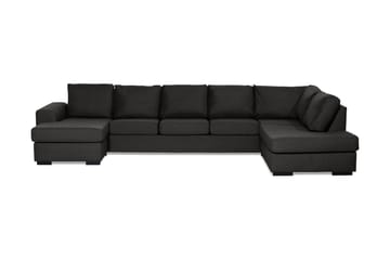Ocean 5-seters Høyrevendt U-formet Large Sofa med Divan og Sjeselong i Stoff - Svart - Møbler - Sofaer - U-sofa