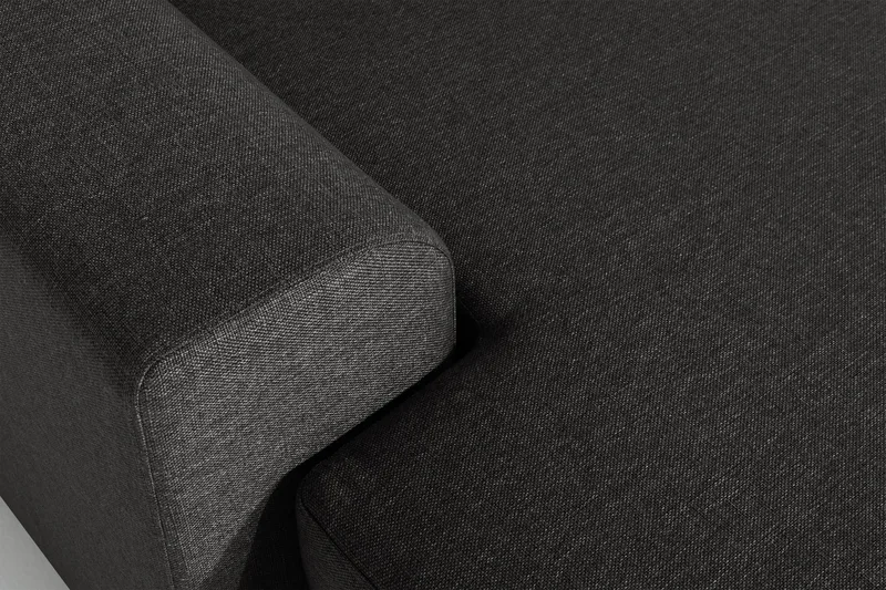 Ocean 5-seters Venstrevendt U-formet Large Sofa med Divan og Sjeselong i Stoff - Svart - Møbler - Sofaer - U-sofa