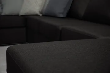 Ocean 5-seters Venstrevendt U-formet Large Sofa med Divan og Sjeselong i Stoff - Svart - Møbler - Sofaer - U-sofa