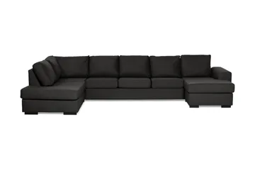 Ocean 5-seters Venstrevendt U-formet Large Sofa med Divan og Sjeselong i Stoff - Svart - Møbler - Sofaer - U-sofa