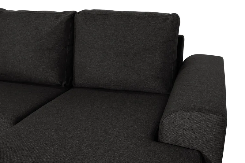 Ocean 5-seters Venstrevendt U-formet Large Sofa med Divan og Sjeselong i Stoff - Svart - Møbler - Sofaer - U-sofa