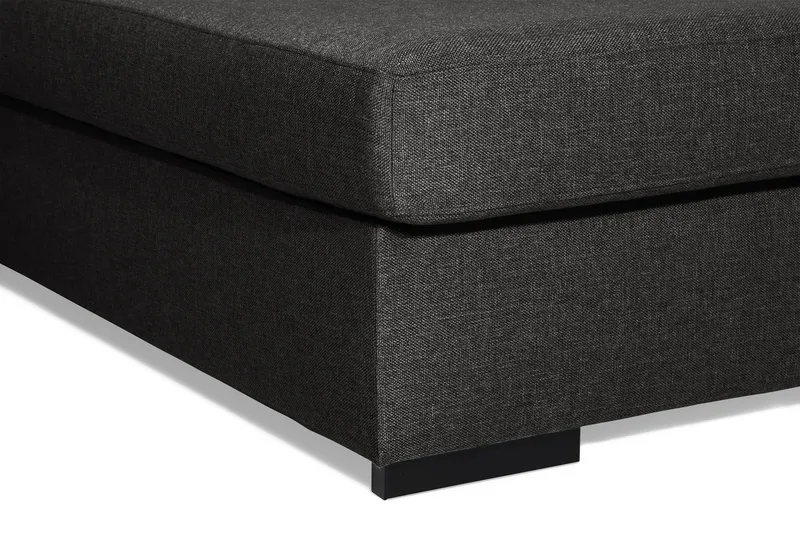 Ocean 5-seters Venstrevendt U-formet Large Sofa med Divan og Sjeselong i Stoff - Svart - Møbler - Sofaer - U-sofa