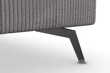 Ocean Lyx 6-seters Høyrevendt U-formet Sofa med Divan og Sjeselong + Fotskammel i Manchester - Mørk grå - Møbler - Sofaer - U-sofa