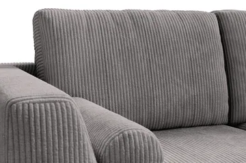 Ocean Lyx 6-seters Høyrevendt U-formet Sofa med Divan og Sjeselong + Fotskammel i Manchester - Mørk grå - Møbler - Sofaer - U-sofa