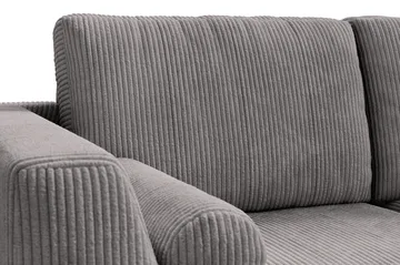 Ocean Lyx 6-seters Høyrevendt U-formet Sofa med Divan og Sjeselong + Fotskammel i Manchester - Mørk grå - Møbler - Sofaer - U-sofa