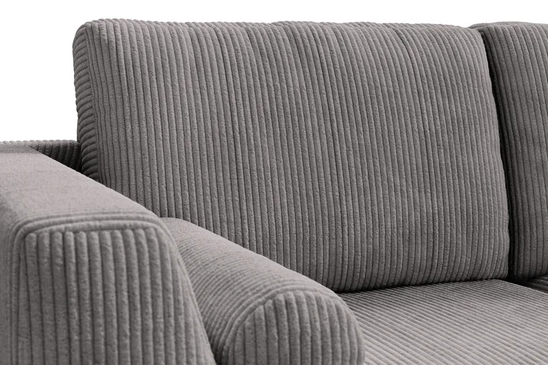 Ocean Lyx 6-seters Høyrevendt U-formet Sofa med Divan og Sjeselong + Fotskammel i Manchester - Mørk grå - Møbler - Sofaer - U-sofa