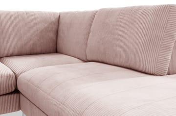 Ocean Lyx 6-seters Høyrevendt U-formet Sofa med Divan og Sjeselong + Fotskammel i Manchester - Rosa - Møbler - Sofaer - U-sofa