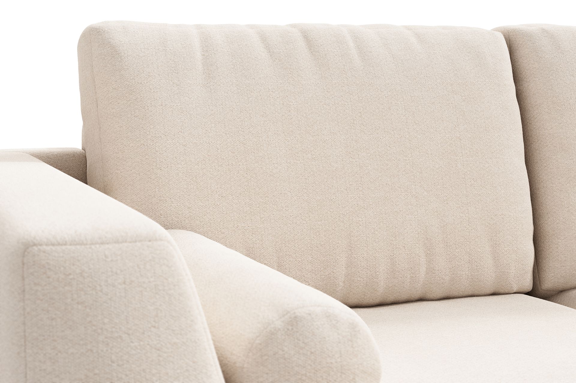 Ocean Lyx 6-seters Høyrevendt U-formet Sofa med Divan og Sjeselong + Fotskammel i Stoff - Beige - Møbler - Sofaer - Sofaer med sjeselong