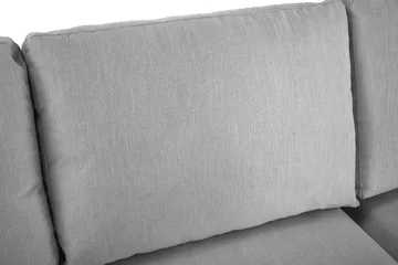 Ocean Lyx 6-seters Høyrevendt U-formet Sofa med Divan og Sjeselong + Fotskammel i Stoff - Grå - Møbler - Sofaer - U-sofa