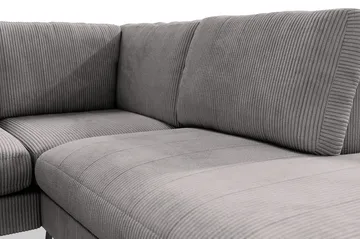 Ocean Lyx 6-seters Høyrevendt U-formet Sofa med Divan og Sjeselong + Fotskammel i Manchester - Mørk grå - Møbler - Sofaer - U-sofa