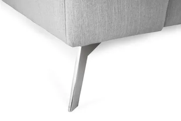 Ocean Lyx 6-seters Høyrevendt U-formet Sofa med Divan og Sjeselong + Fotskammel i Stoff - Grå - Møbler - Sofaer - U-sofa