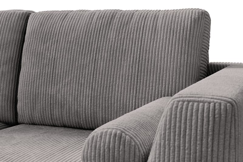 Ocean Lyx 6-seters Venstrevendt U-formet Sofa med Divan og Sjeselong + Fotskammel i Manchester - Mørk grå - Møbler - Sofaer - U-sofa