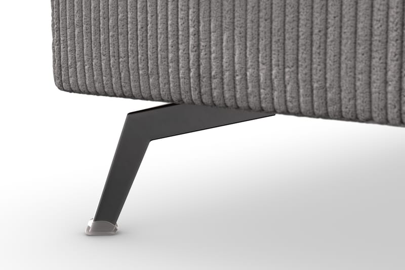 Ocean Lyx 6-seters Venstrevendt U-formet Sofa med Divan og Sjeselong + Fotskammel i Manchester - Mørk grå - Møbler - Sofaer - U-sofa