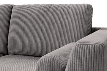 Ocean Lyx 6-seters Venstrevendt U-formet Sofa med Divan og Sjeselong + Fotskammel i Manchester - Mørk grå - Møbler - Sofaer - U-sofa